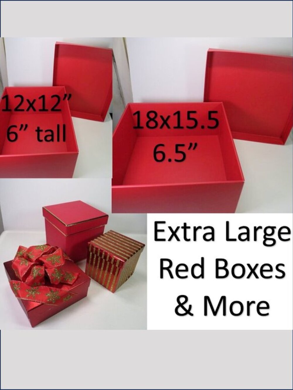 Vintage Red Envelope Extra Large Gift Boxes & Premium Holiday Bundle (5pc Set)